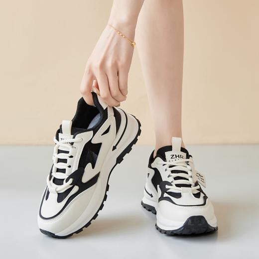 ZHR则则厚底老爹鞋女2024春季新款透气运动鞋百搭复古女鞋 商品图3
