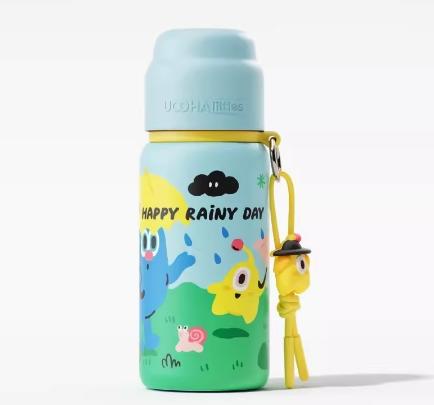 uooha涂鸦保温杯快乐的雨—蓝色（430ml） 商品图0