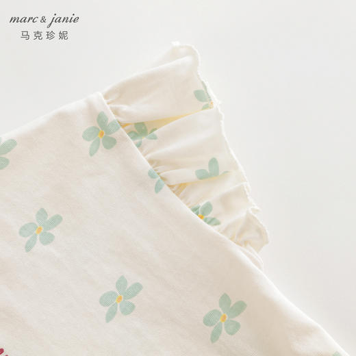 马克珍妮女童荷叶边小花满印短袖T恤儿童上衣2024夏装新款240762 商品图3