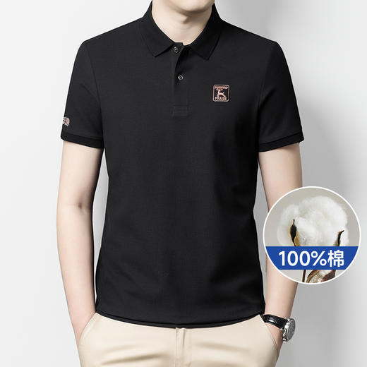 【100%棉】【新款DK】大依优型大码男装短袖Polo衫翻领加肥加大透气吸汗夏季上衣半袖t恤夏装 商品图0