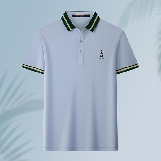 【含桑蚕丝】罗蒙男士夏季薄款polo衫男短袖男冰爽透气男士短袖t恤男 商品图2