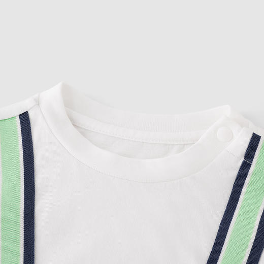 英氏男宝宝假两件哈衣夏季透气婴儿连体衣2024新款爬服夏装YRHBJ2Q210A 商品图1