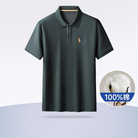 【100%棉】【新款DK】大依优型大码男装短袖Polo衫翻领加肥加大透气吸汗夏季上衣半袖t恤夏装