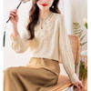 新中式刺绣雪纺衬衫，设计感复古轻国风法式长袖上衣CC-QL-7715 商品缩略图0
