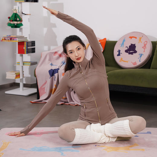 趁早 Kiera Ye 百变瑜伽猫猫瑜伽垫麂皮印花防滑健身垫地垫 商品图3