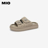 MIO米奥夏季中跟时髦拖鞋小众潮流运动厚底一字拖个性女鞋M243131427 商品缩略图1
