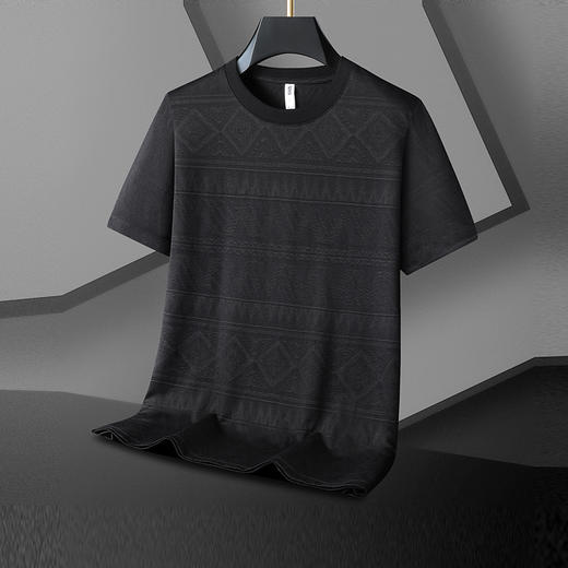 【Q】【新款DX】大依优型大码男装潮款短袖T恤圆领加肥加大透气吸汗夏季上衣半袖t恤夏装 商品图0