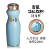 【非同款】乾唐轩活瓷杯吉星华风旗袍随身杯单层创意带盖便携精致迷你陶瓷水杯子送长辈朋友礼品杯女 无光水蓝 鎏金 吉星元素 商品缩略图1