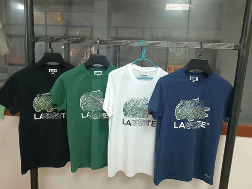 小鱼 2024休闲男装 logo图案印花 衣角刺绣小标 纯棉圆领短袖T恤 Z-11528 商品图10