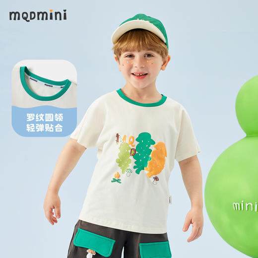 【冰冰棉】【80-140】【MQDMINI】男童夏季t恤短袖卡通撞色冰感上衣 商品图6