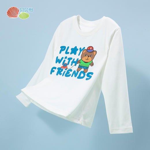 贝贝怡儿童t恤男24夏季新款休闲萌趣小熊薄款透气短袖男ZB1DS039 商品图2