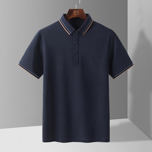 14LP5315【含桑蚕丝】罗蒙男士夏季薄款冰丝t恤男短袖透气速干polo衫男短袖男 商品图2