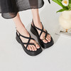 西遇厚底罗马凉鞋女新款夏季复古踩屎感沙滩鞋小个子松糕凉鞋D1346567 商品缩略图0