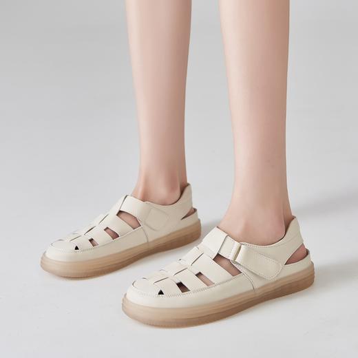 ZHR则则猪笼鞋女法式沙滩鞋2024新款百搭罗马编织凉鞋ins包头单鞋 商品图6