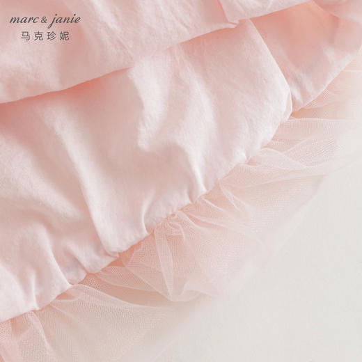 马克珍妮2024年夏装新款女童甜美小花满印泡泡袖网纱连衣裙240663 商品图6