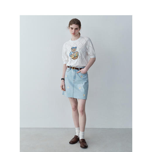 TeenieWeenie小熊卡通牛仔半身裙女夏季女短裙TTWJ242406T 商品图2