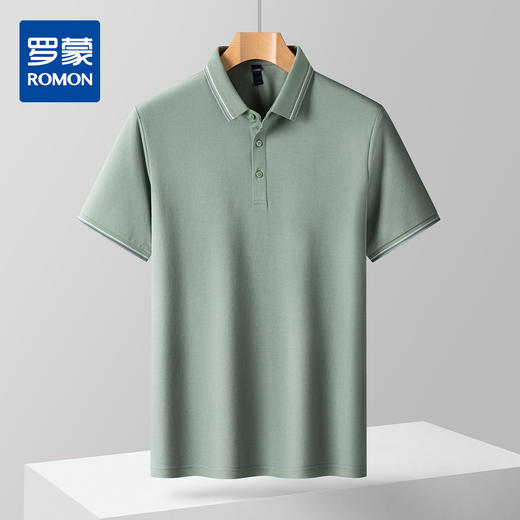 【含桑蚕丝】罗蒙男士夏季polo衫男短袖大众休闲男士t恤短袖polo衫 商品图0