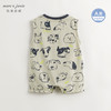 【凉感透气】马克珍妮婴儿夏装男女宝宝涂鸦无袖连体衣爬服550915 商品缩略图1
