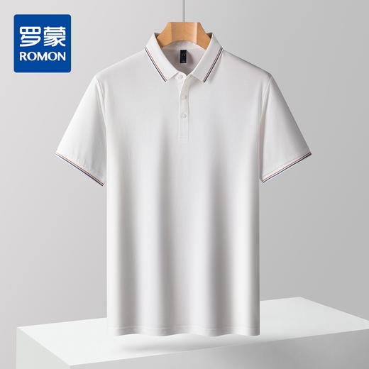 【含桑蚕丝】罗蒙男士夏季polo衫男短袖商务休闲男士t恤短袖polo衫 商品图0
