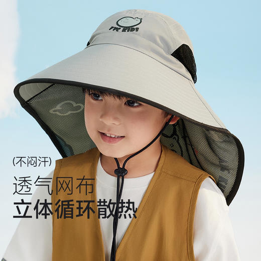VVC儿童渔夫帽KIDS动物园大檐防晒卡通长披风护肩颈透气 商品图2