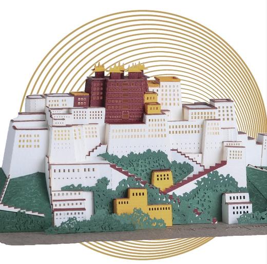 布达拉宫建筑纸雕模型（含灯） 商品图0