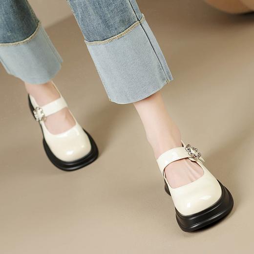 ZHR则则玛丽珍小皮鞋2024春季新款气质复古百搭英伦浅口单鞋厚底 商品图7