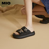 MIO米奥夏季中跟时髦拖鞋小众潮流运动厚底一字拖个性女鞋M243131427 商品缩略图0