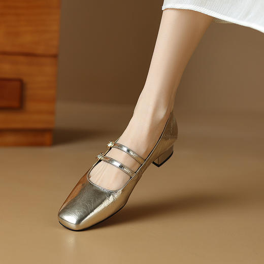 【预售5天】舒适百搭玛丽珍鞋，里外全皮双扣低跟单鞋TX452 商品图2