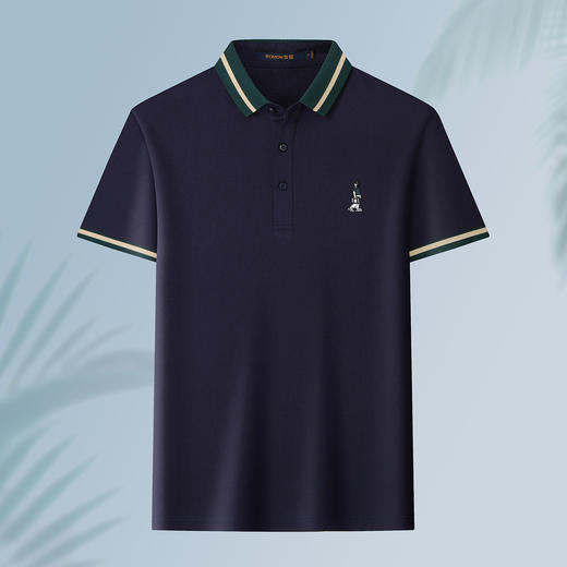 【含桑蚕丝】罗蒙男士夏季薄款polo衫男短袖男冰爽透气男士短袖t恤男 商品图3