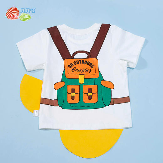 贝贝怡男童短袖T恤2024新款夏装男孩宽松休闲儿童t恤夏季半袖上衣ZB2DS012 商品图1