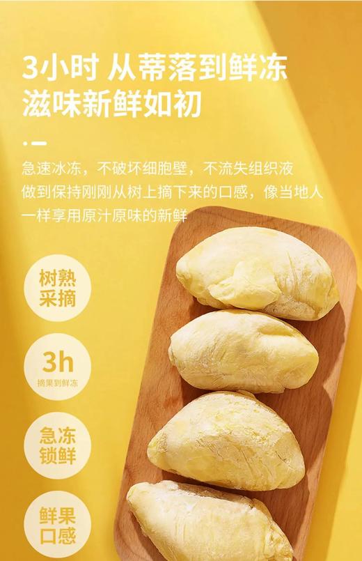【分销】（到手100g*5盒）无核/有核纯肉树熟榴莲果肉  泰国金枕/猫山王榴莲肉，树熟采摘，极冻锁鲜，绵软香甜 商品图2