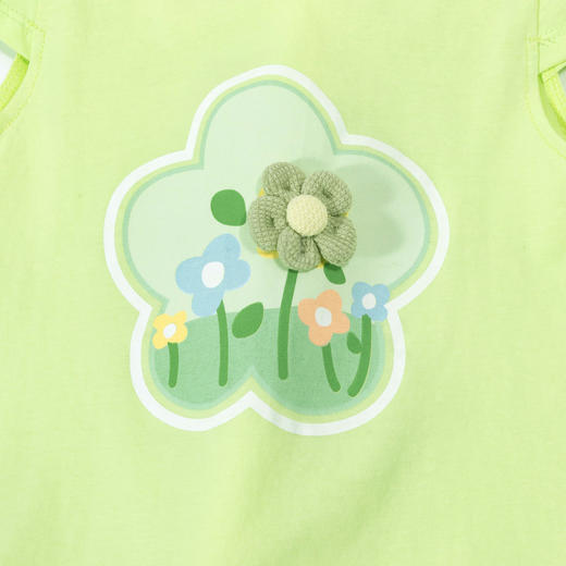 贝贝怡24夏款女童印花短袖T恤甜美舒适透气上衣ZB2DS010 商品图4