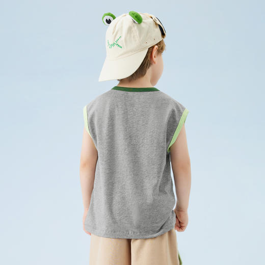 【冰感棉】【80-140】【MQDMINI】男童夏季背心落肩无袖上衣宽松外穿背心 商品图1