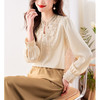 新中式刺绣雪纺衬衫，设计感复古轻国风法式长袖上衣CC-QL-7715 商品缩略图1