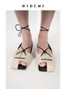 HIDEMI 极简露趾设计感系带式凉鞋 黑白拼色/金色/银色 商品缩略图2