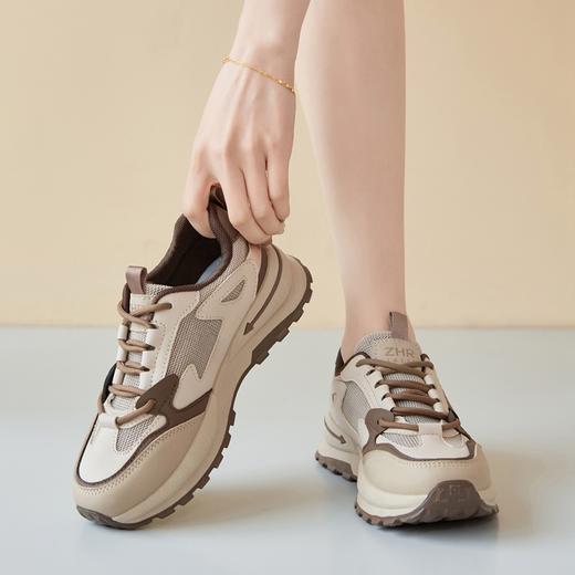 ZHR则则厚底老爹鞋女2024春季新款透气运动鞋百搭复古女鞋 商品图9