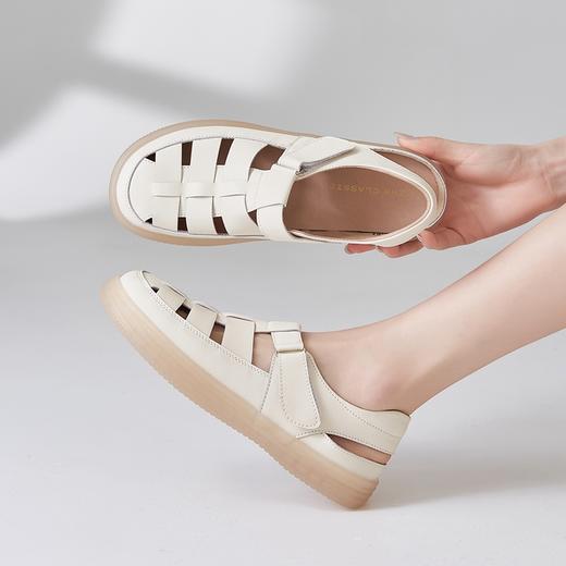 ZHR则则猪笼鞋女法式沙滩鞋2024新款百搭罗马编织凉鞋ins包头单鞋 商品图1