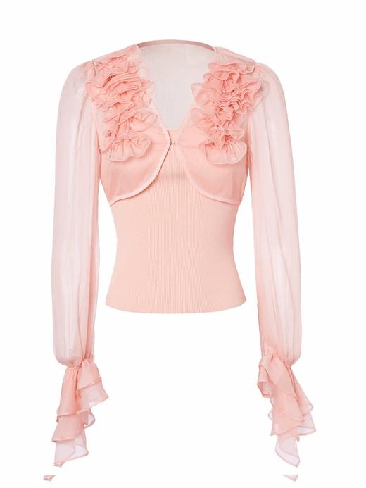 MAXRIENY宫廷复古针织衫甜美长袖上衣两件套MC88SW531 商品图3