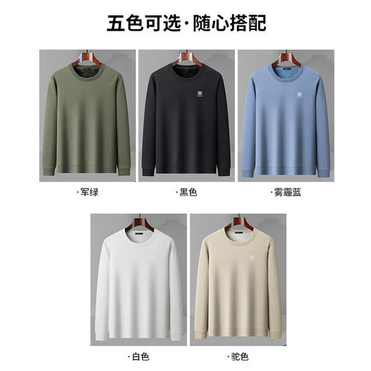 【含棉&加绒加厚】圣得西男士圆领卫衣2025秋季新款胸前logo印花T恤 商品图3