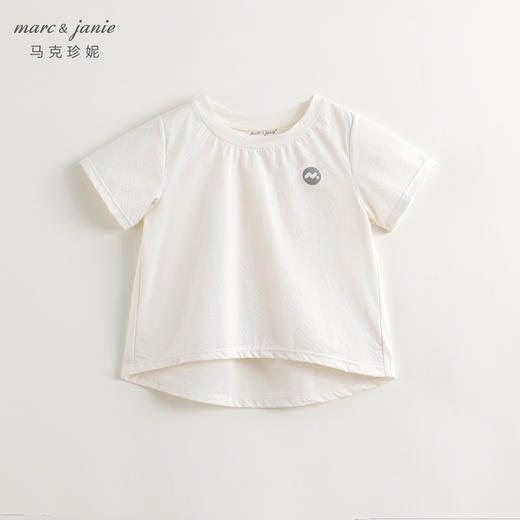 马克珍妮女童微孔透气运动短袖T恤儿童上衣2024年夏装新款240338 商品图3