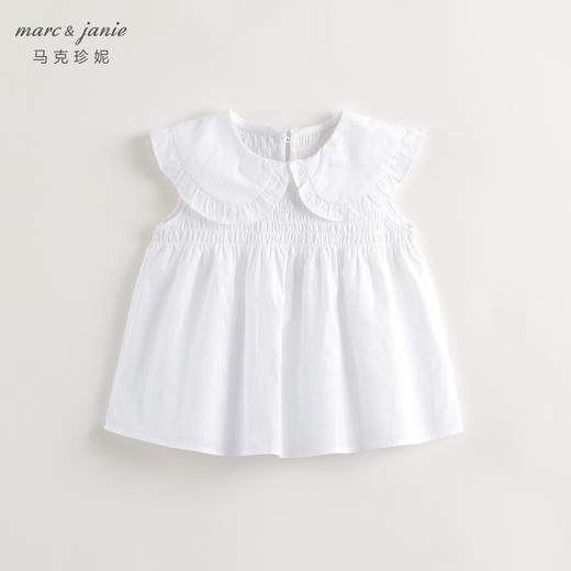 马克珍妮女童娃娃领无袖牛仔衬衫儿童衬衣上衣2024夏装新款240697 商品图2