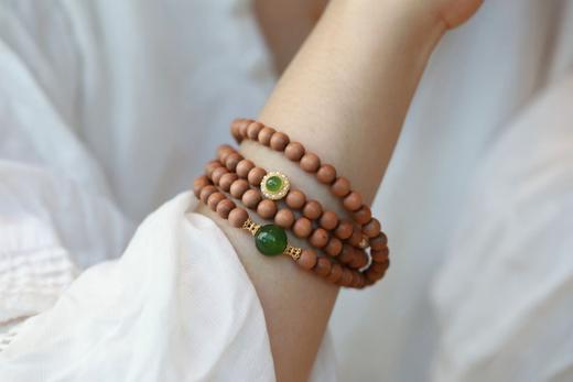 0.6原创碧玉(四叶草)老山檀手串 108粒 商品图0