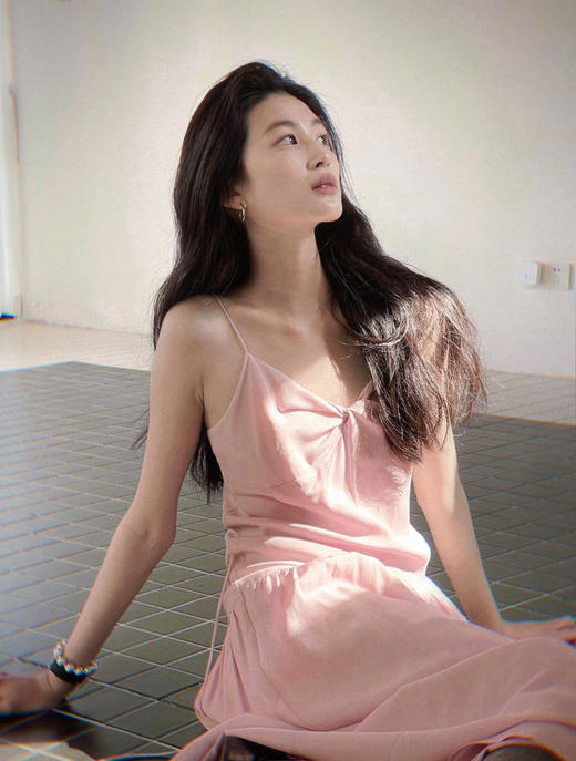 Even Vintage|天丝混纺 法式气质微光泽感系带度假风吊带连衣裙夏 商品图3