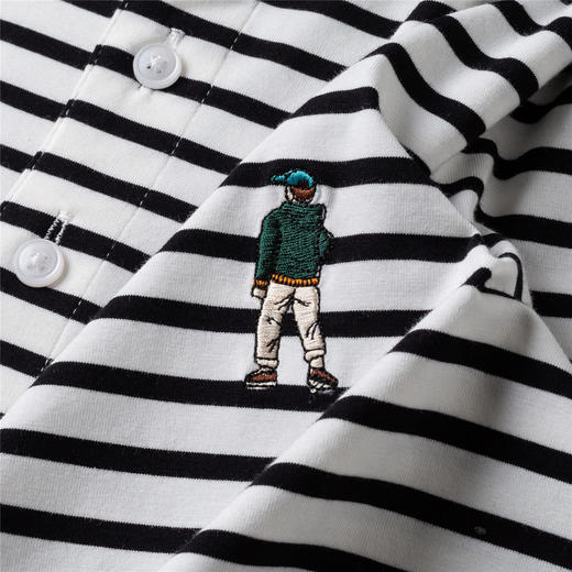 【含桑蚕丝】罗蒙夏季条纹男士t恤短袖polo衫商务polo衫男短袖 商品图10