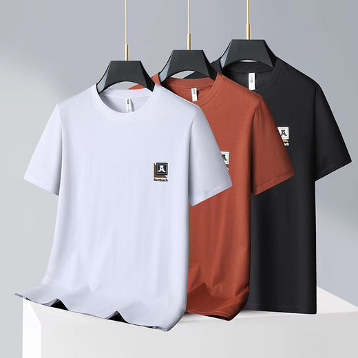 【新款DX】大依优型大码男装短袖T恤圆领加肥加大透气吸汗夏季上衣半袖t恤夏装 商品图1