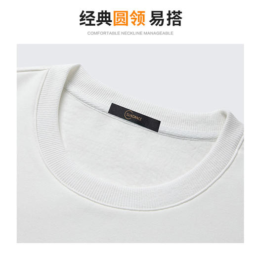 【含棉&加绒加厚】圣得西男士圆领卫衣2025秋季新款胸前logo印花T恤 商品图2