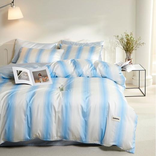 CASUCA C大调床品全棉纯棉春夏季纯色被套床单条纹四件套 商品图6