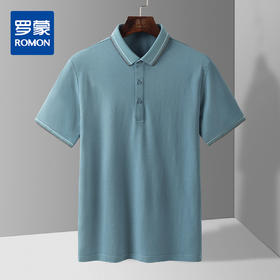 14LP5315【含桑蚕丝】罗蒙男士夏季薄款冰丝t恤男短袖透气速干polo衫男短袖男