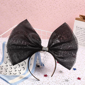 时尚黑色蝴蝶结发箍生日帽