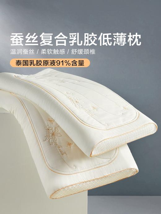 博洋家纺乳胶枕头泰国进口超薄护颈椎助睡眠 商品图0